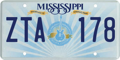 MS license plate ZTA178