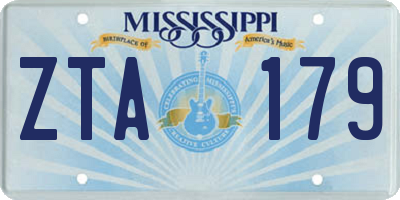MS license plate ZTA179