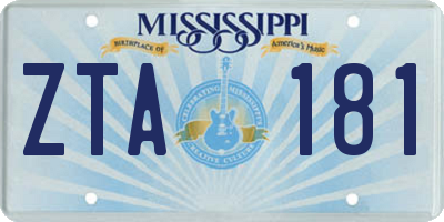 MS license plate ZTA181