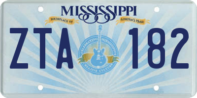 MS license plate ZTA182