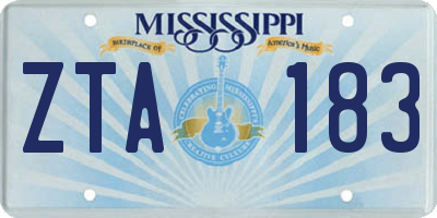 MS license plate ZTA183