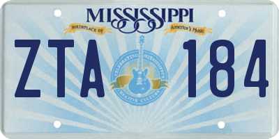 MS license plate ZTA184