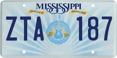MS license plate ZTA187