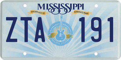 MS license plate ZTA191