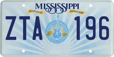 MS license plate ZTA196