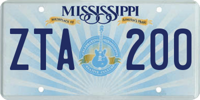 MS license plate ZTA200