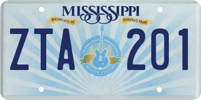 MS license plate ZTA201