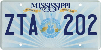 MS license plate ZTA202