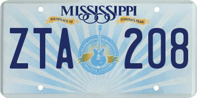 MS license plate ZTA208