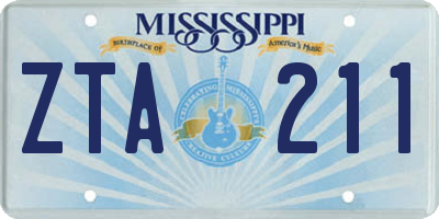 MS license plate ZTA211