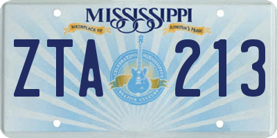 MS license plate ZTA213