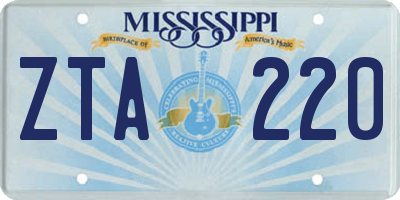 MS license plate ZTA220