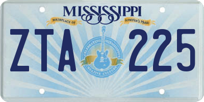 MS license plate ZTA225