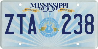 MS license plate ZTA238