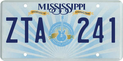 MS license plate ZTA241