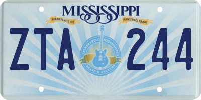 MS license plate ZTA244