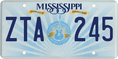 MS license plate ZTA245