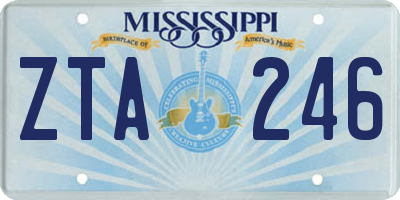 MS license plate ZTA246