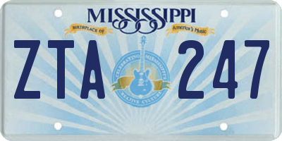 MS license plate ZTA247