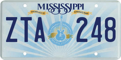MS license plate ZTA248