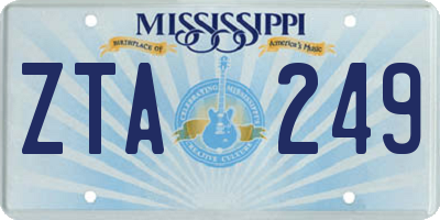 MS license plate ZTA249