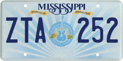 MS license plate ZTA252