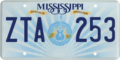 MS license plate ZTA253