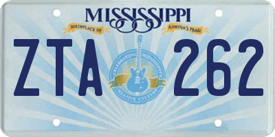 MS license plate ZTA262