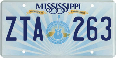 MS license plate ZTA263