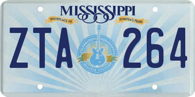 MS license plate ZTA264