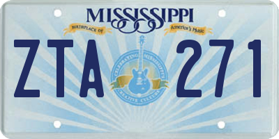 MS license plate ZTA271