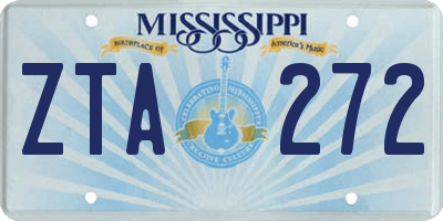 MS license plate ZTA272