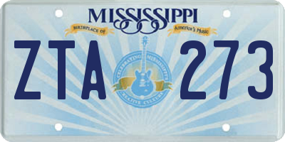 MS license plate ZTA273