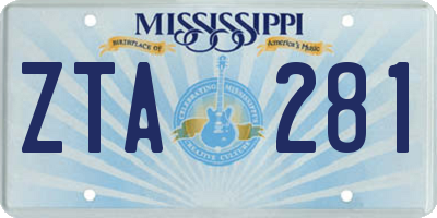 MS license plate ZTA281