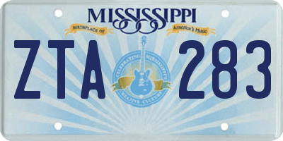 MS license plate ZTA283