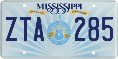 MS license plate ZTA285