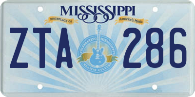 MS license plate ZTA286