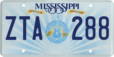 MS license plate ZTA288