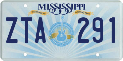 MS license plate ZTA291