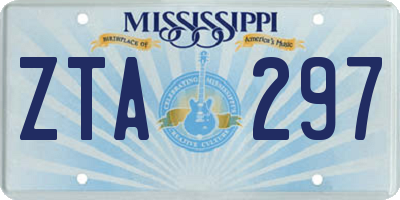 MS license plate ZTA297