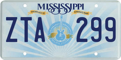 MS license plate ZTA299