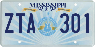 MS license plate ZTA301