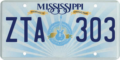 MS license plate ZTA303