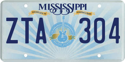 MS license plate ZTA304