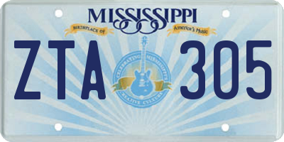 MS license plate ZTA305