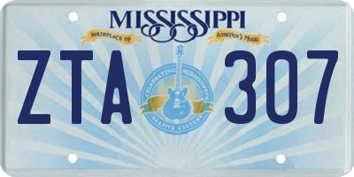 MS license plate ZTA307