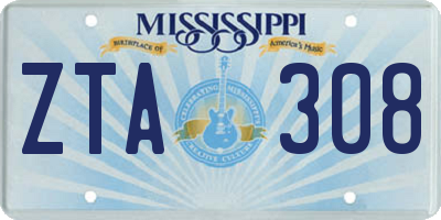 MS license plate ZTA308