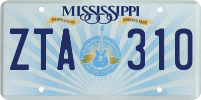 MS license plate ZTA310