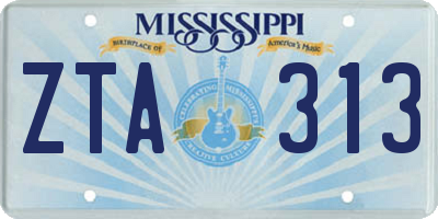 MS license plate ZTA313