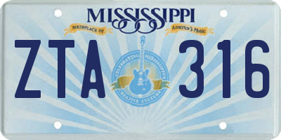 MS license plate ZTA316